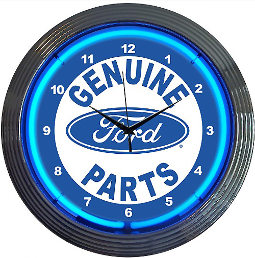 www.only-mustang.de - NEON UHR -FORD BLAU/WEISS